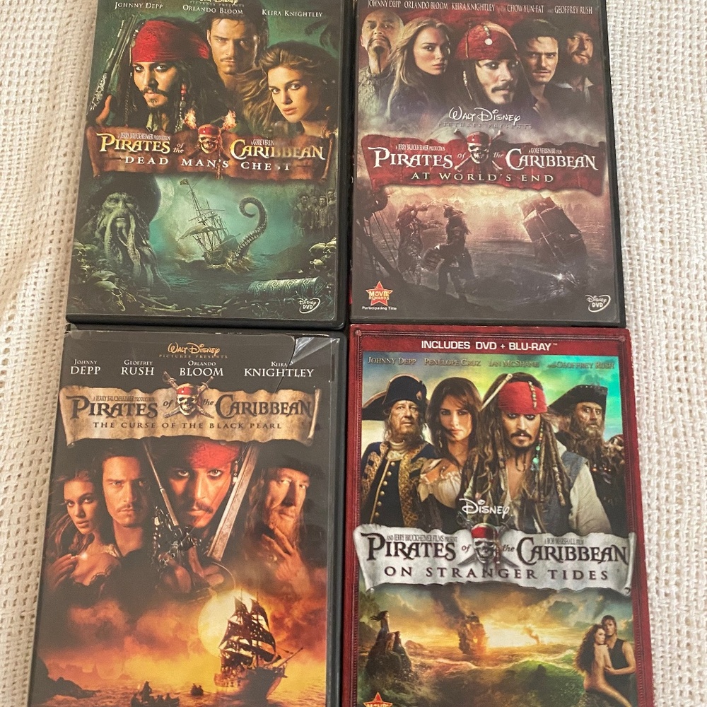 4 Pirates of the Caribbean Movies DVD'S